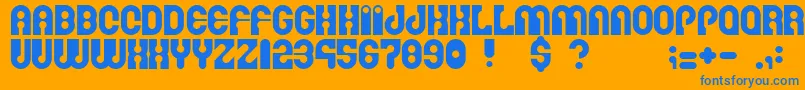 Martinafont Font – Blue Fonts on Orange Background