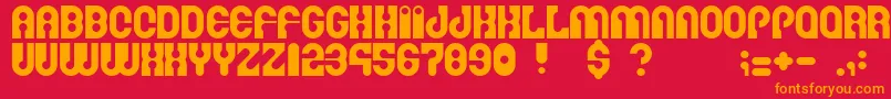 フォントMartinafont – 赤い背景にオレンジの文字