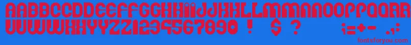 Martinafont-Schriftart – Rote Schriften auf blauem Hintergrund
