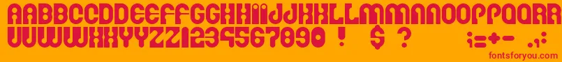Martinafont-Schriftart – Rote Schriften auf orangefarbenem Hintergrund