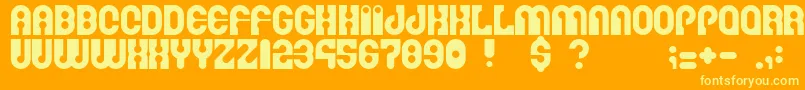 フォントMartinafont – オレンジの背景に黄色の文字