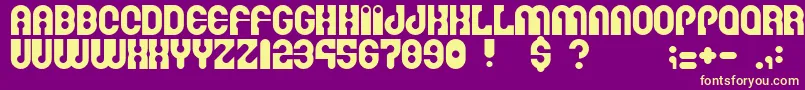 Fonte Martinafont – fontes amarelas em um fundo roxo