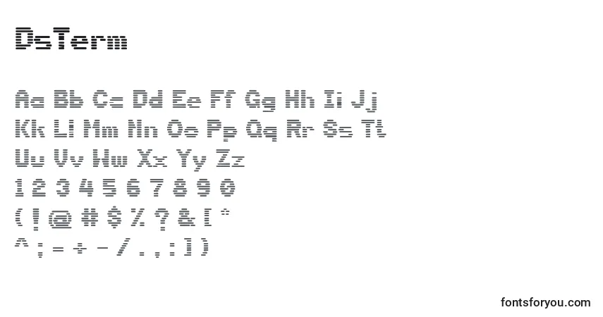 A fonte DsTerm – alfabeto, números, caracteres especiais