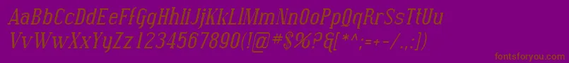 SfcovingtonItalic-Schriftart – Braune Schriften auf violettem Hintergrund