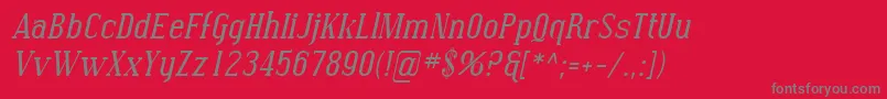 Fonte SfcovingtonItalic – fontes cinzas em um fundo vermelho