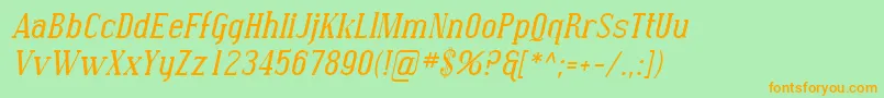 SfcovingtonItalic Font – Orange Fonts on Green Background