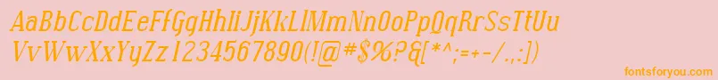 SfcovingtonItalic Font – Orange Fonts on Pink Background