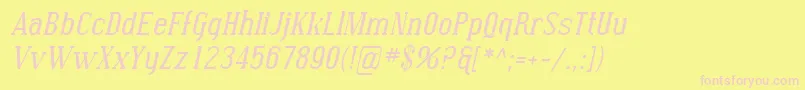 SfcovingtonItalic Font – Pink Fonts on Yellow Background