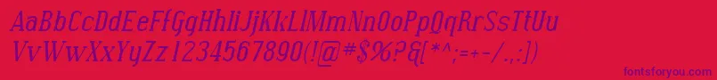 Fonte SfcovingtonItalic – fontes roxas em um fundo vermelho