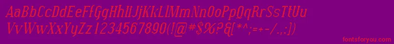 SfcovingtonItalic Font – Red Fonts on Purple Background