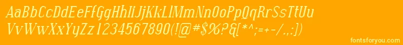 SfcovingtonItalic Font – Yellow Fonts on Orange Background