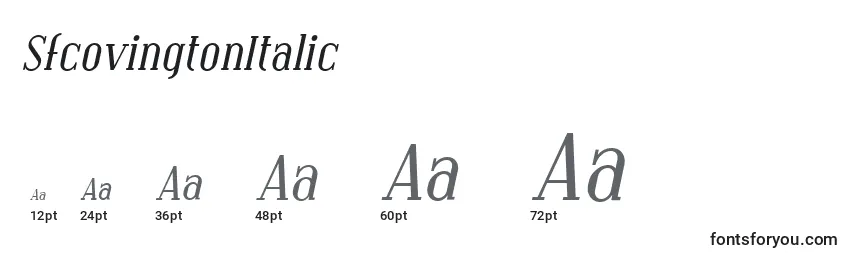 Размеры шрифта SfcovingtonItalic