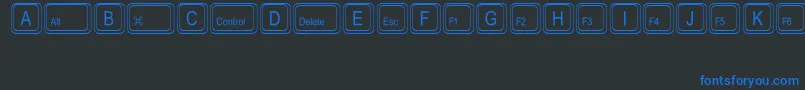 Czcionka KeystrokesMt – niebieskie czcionki na czarnym tle