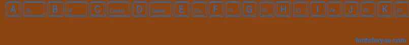 KeystrokesMt Font – Blue Fonts on Brown Background