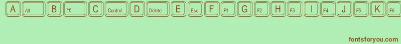 KeystrokesMt Font – Brown Fonts on Green Background