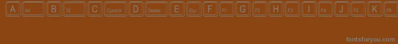 KeystrokesMt Font – Gray Fonts on Brown Background