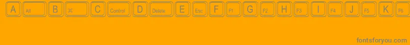 KeystrokesMt Font – Gray Fonts on Orange Background