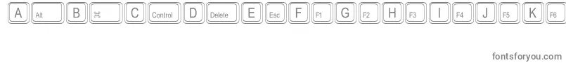 フォントKeystrokesMt – 白い背景に灰色の文字