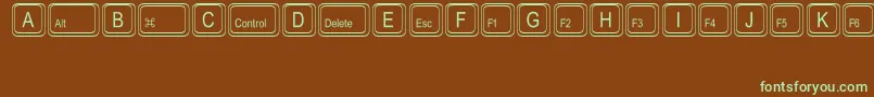 KeystrokesMt Font – Green Fonts on Brown Background