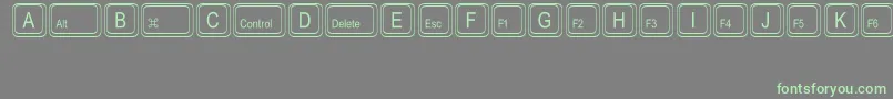 KeystrokesMt-fontti – vihreät fontit harmaalla taustalla