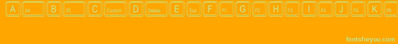 fuente KeystrokesMt – Fuentes Verdes Sobre Fondo Naranja