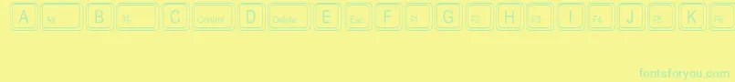 KeystrokesMt Font – Green Fonts on Yellow Background