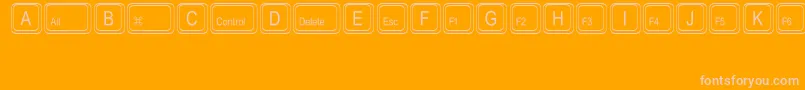 KeystrokesMt Font – Pink Fonts on Orange Background
