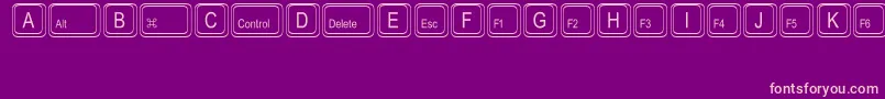 KeystrokesMt-Schriftart – Rosa Schriften auf violettem Hintergrund