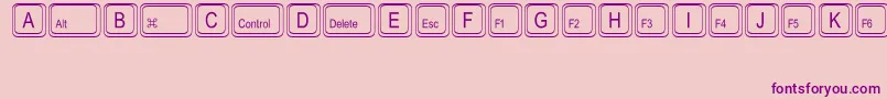 KeystrokesMt-Schriftart – Violette Schriften auf rosa Hintergrund