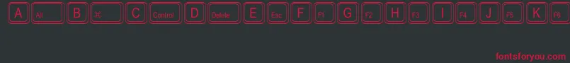 Czcionka KeystrokesMt – czerwone czcionki na czarnym tle