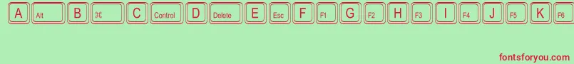 フォントKeystrokesMt – 赤い文字の緑の背景