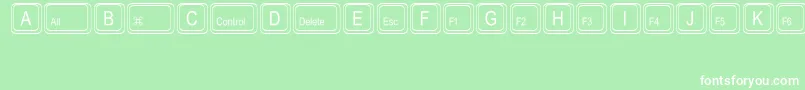 フォントKeystrokesMt – 緑の背景に白い文字