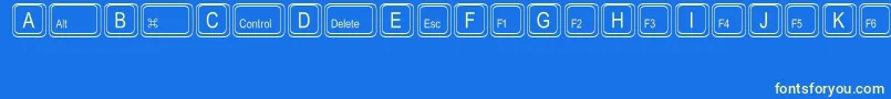 KeystrokesMt-fontti – keltaiset fontit sinisellä taustalla