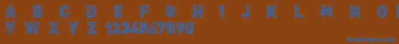 CfcivilisationmayaRegular-Schriftart – Blaue Schriften auf braunem Hintergrund