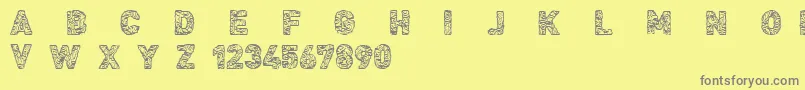 CfcivilisationmayaRegular-Schriftart – Graue Schriften auf gelbem Hintergrund