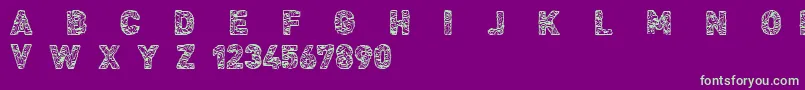 CfcivilisationmayaRegular Font – Green Fonts on Purple Background