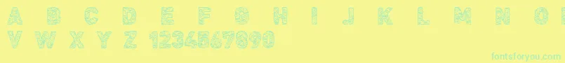 CfcivilisationmayaRegular Font – Green Fonts on Yellow Background