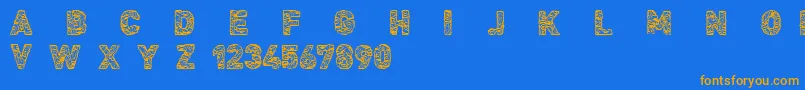 CfcivilisationmayaRegular Font – Orange Fonts on Blue Background