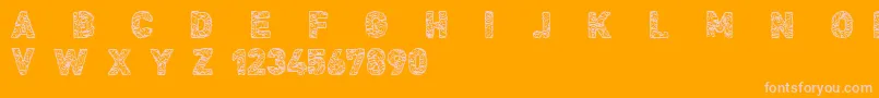 CfcivilisationmayaRegular-Schriftart – Rosa Schriften auf orangefarbenem Hintergrund