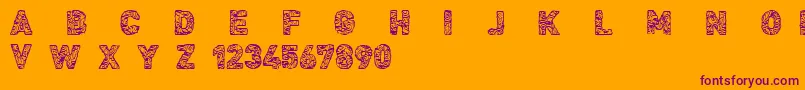 CfcivilisationmayaRegular-Schriftart – Violette Schriften auf orangefarbenem Hintergrund