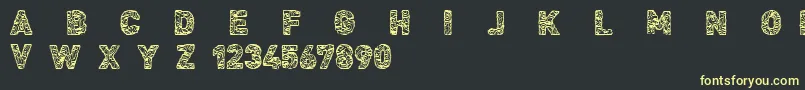 CfcivilisationmayaRegular Font – Yellow Fonts on Black Background