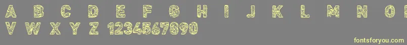 CfcivilisationmayaRegular Font – Yellow Fonts on Gray Background