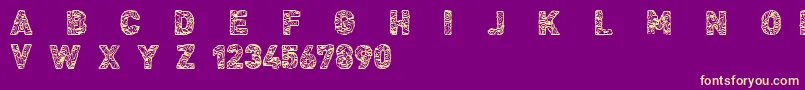 CfcivilisationmayaRegular-Schriftart – Gelbe Schriften auf violettem Hintergrund