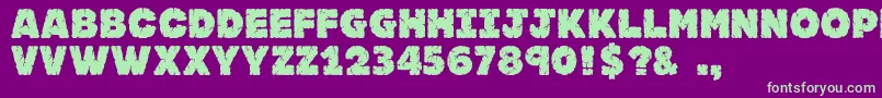 Jfrocksolid Font – Green Fonts on Purple Background