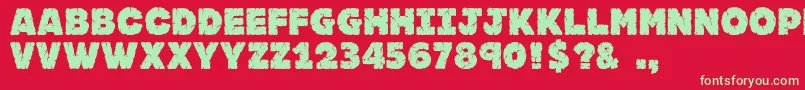 Jfrocksolid Font – Green Fonts on Red Background