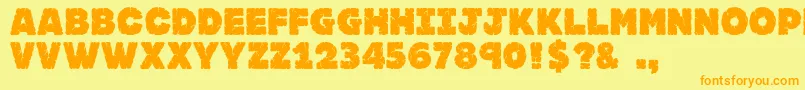 Jfrocksolid Font – Orange Fonts on Yellow Background