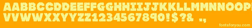 Jfrocksolid-Schriftart – Gelbe Schriften auf orangefarbenem Hintergrund