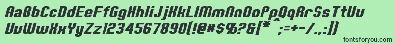 ErteItalic Font – Black Fonts on Green Background