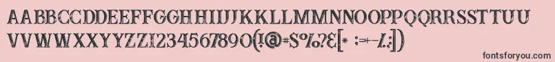 Buffaloinline2grunge-fontti – mustat fontit vaaleanpunaisella taustalla