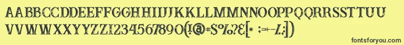 Buffaloinline2grunge Font – Black Fonts on Yellow Background